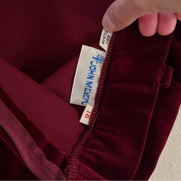 70s John Meyer Velvet Skirt | Burgundy Maxi Skirt | Vintage High Waist Skirt - Picture 6 of 8